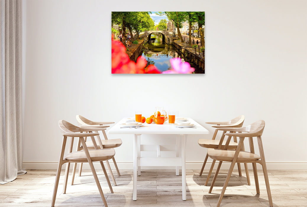 Premium Textil-Leinwand Edam, Gracht am Spui