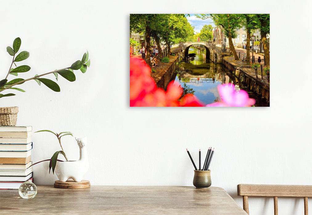 Premium Textil-Leinwand Edam, Gracht am Spui