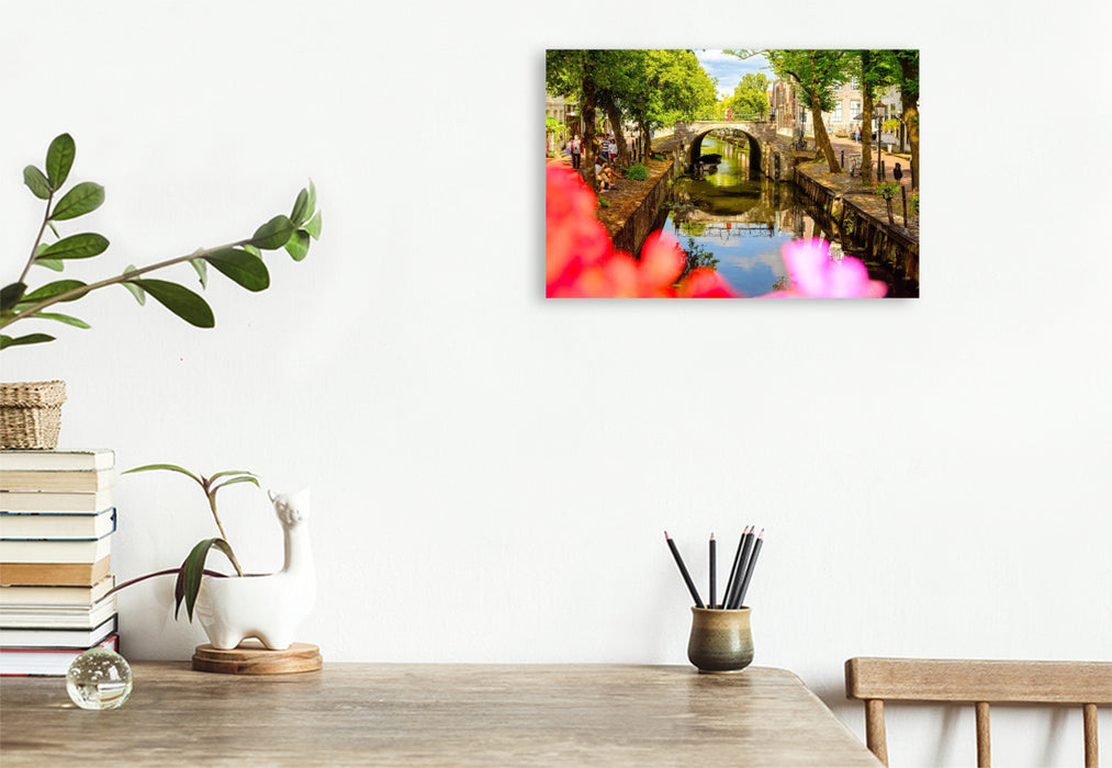 Premium Textil-Leinwand Edam, Gracht am Spui