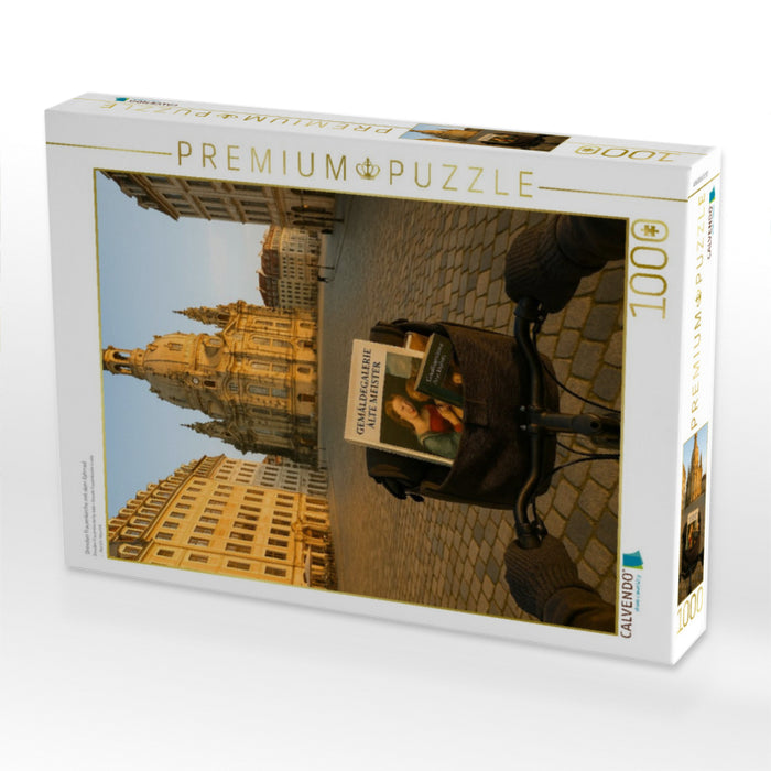 Dresden Frauenkirche mit dem Fahrrad - CALVENDO Foto-Puzzle'