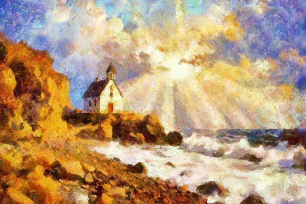 Premium Textil-Leinwand Neben Straßenansichten inspirieren auch ländliche Lichtsituationen Camille Pissarro zu seinen Gemälden.