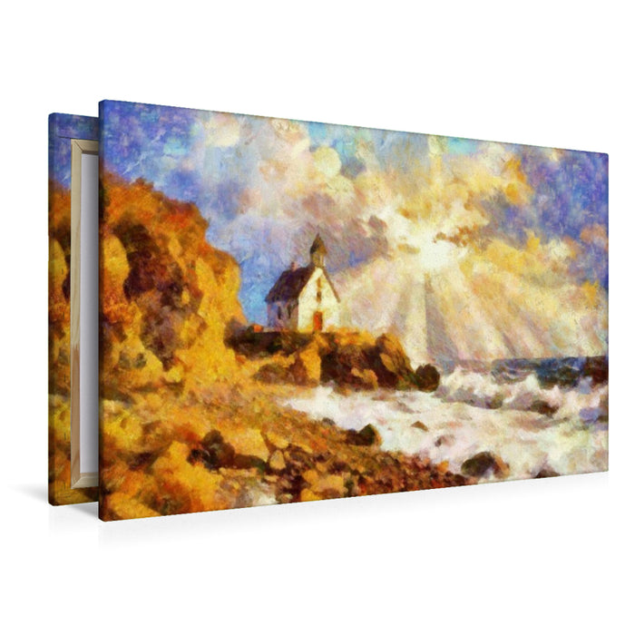 Premium Textil-Leinwand Neben Straßenansichten inspirieren auch ländliche Lichtsituationen Camille Pissarro zu seinen Gemälden.