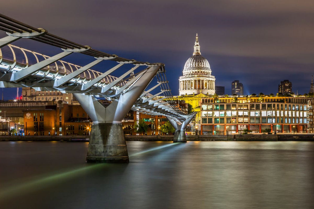 Premium Textil-Leinwand LONDON St. Paul’s im Lichterglanz