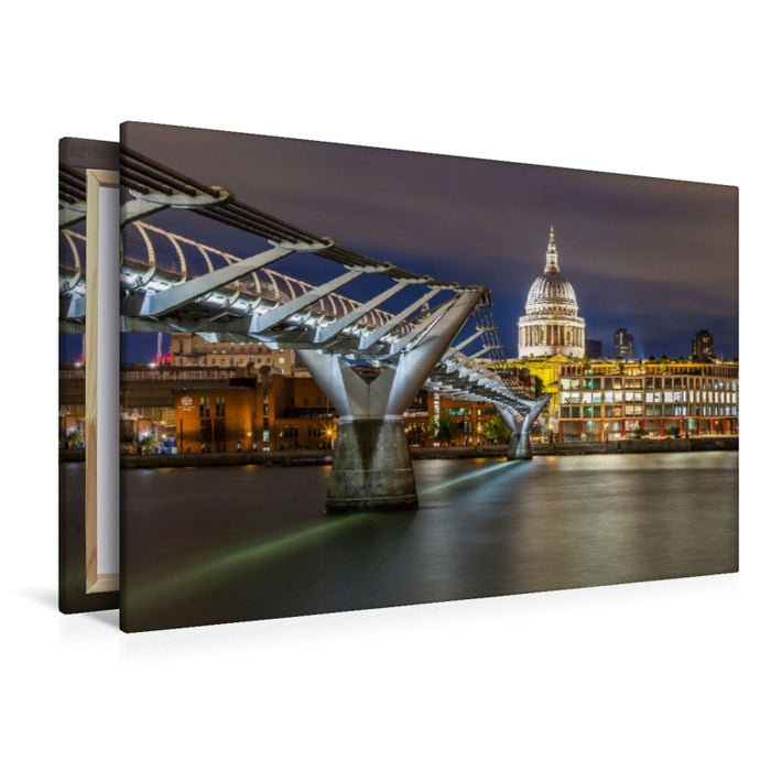 Premium Textil-Leinwand LONDON St. Paul’s im Lichterglanz