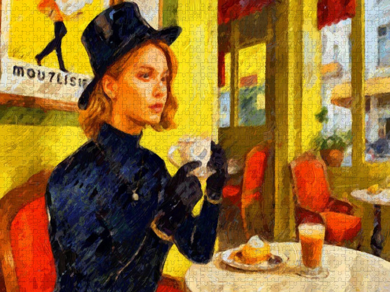 Edgar Degas sah sich als urbaner Maler, der seine Motive auch in den Cafés fand. - CALVENDO Foto-Puzzle'