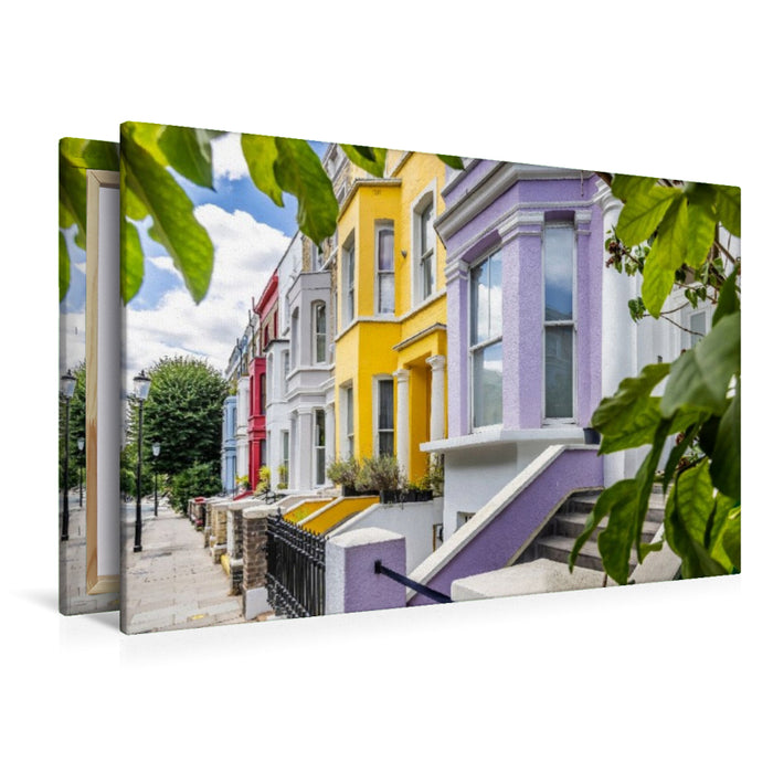 Premium Textil-Leinwand Bunte Hausfassaden mit Stil Notting Hill