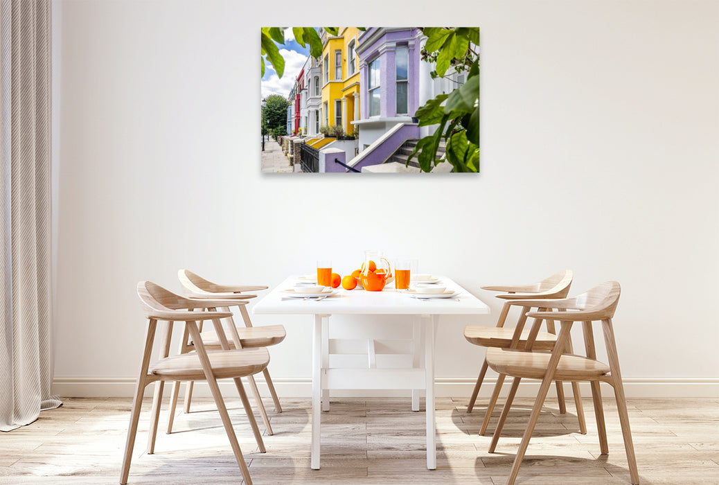 Premium Textil-Leinwand Bunte Hausfassaden mit Stil Notting Hill