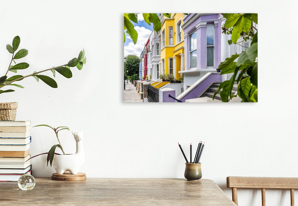 Premium Textil-Leinwand Bunte Hausfassaden mit Stil Notting Hill
