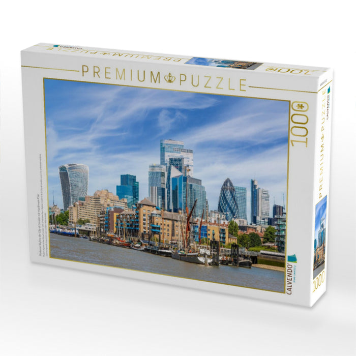 Moderne Skyline der City of London mit maritimem Flair - CALVENDO Foto-Puzzle'