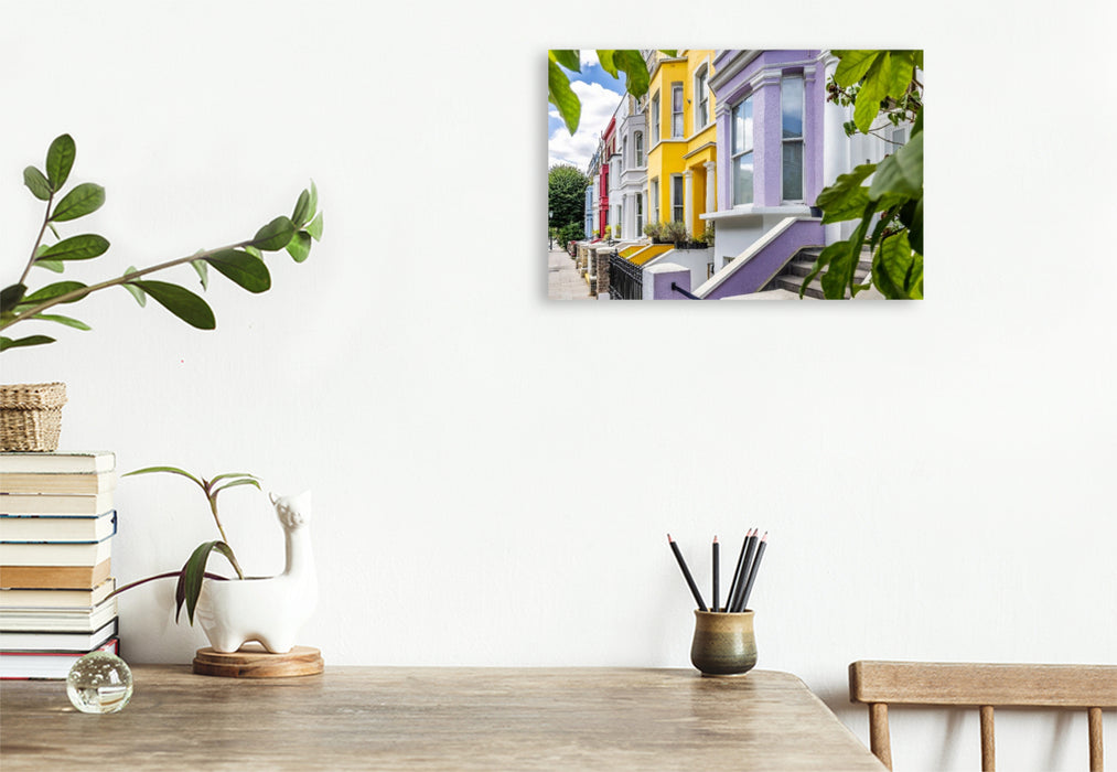 Premium Textil-Leinwand Bunte Hausfassaden mit Stil Notting Hill
