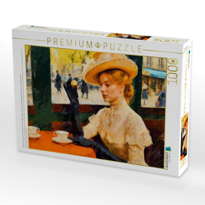 Tänzerinnen waren ein beliebtes Motiv für Edgar Degas, aber auch diese elegante Dame hätte ihn als Motiv gereizt. - CALVENDO Foto-Puzzle'