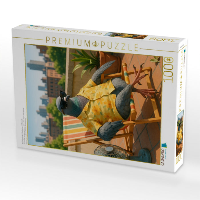 Balcony Break – Stadttaube mit Aussicht - CALVENDO Foto-Puzzle'