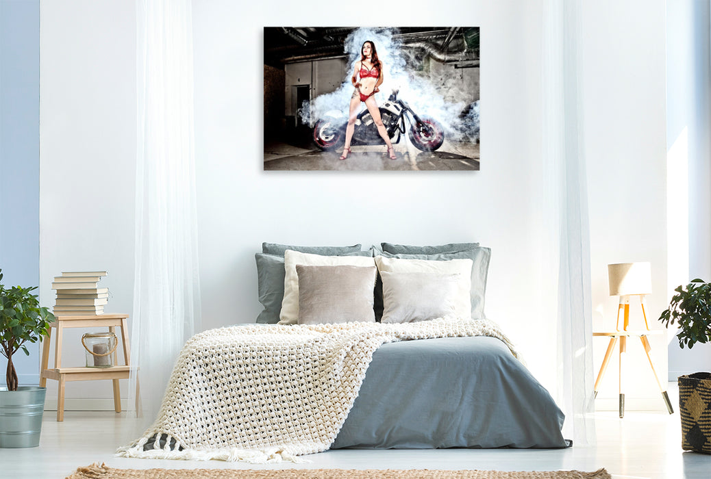Premium Textil-Leinwand VRSCB V-ROD Bj. 2004 mit Martina J