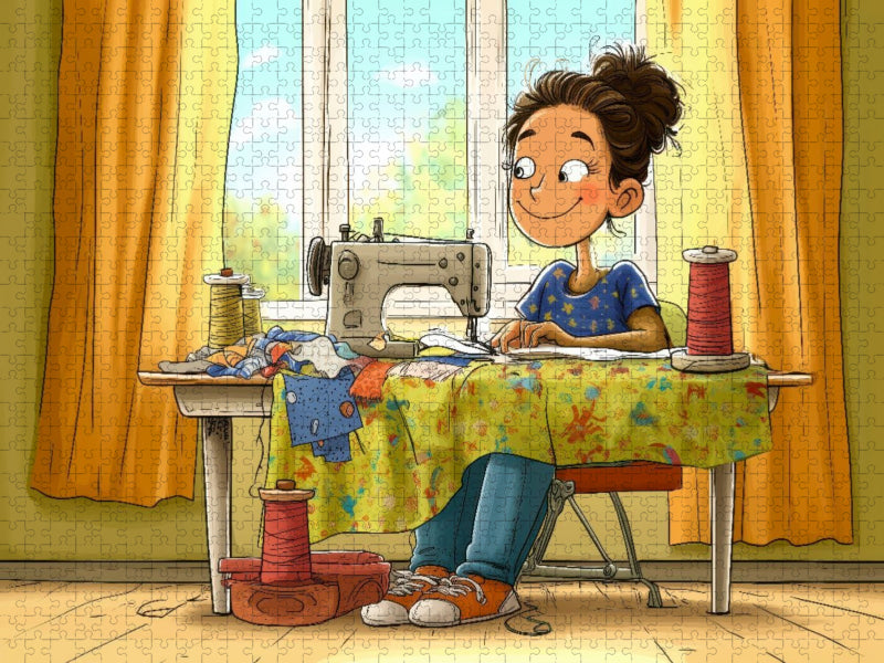 Meine Nähmaschine und ich - CALVENDO Foto-Puzzle'