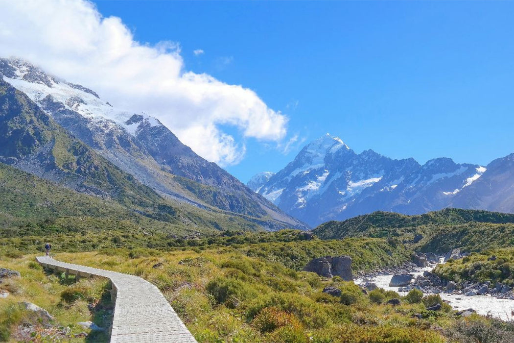Premium Textil-Leinwand Mount-Cook-National Park, Hooker Valley Track