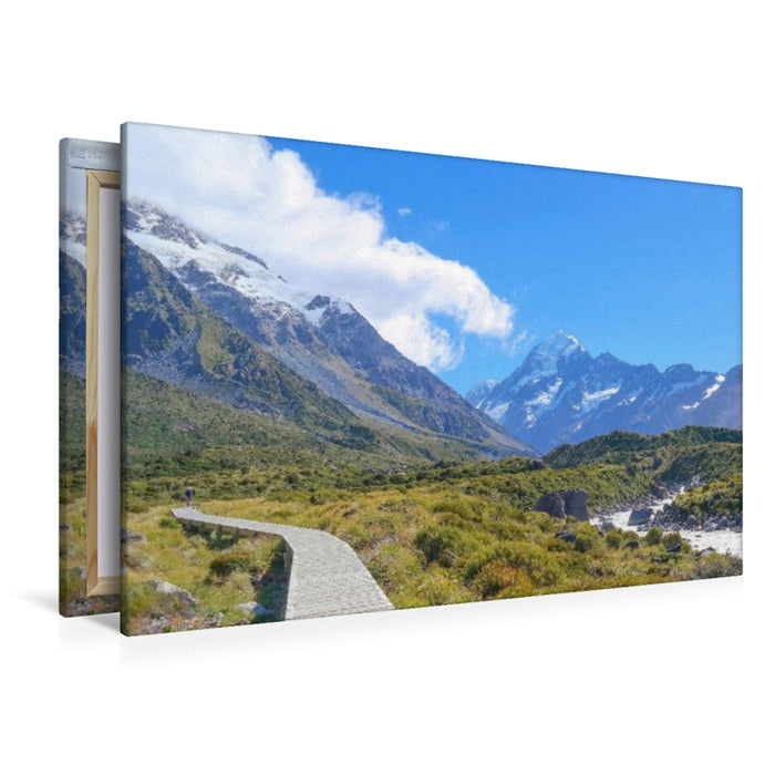 Premium Textil-Leinwand Mount-Cook-National Park, Hooker Valley Track