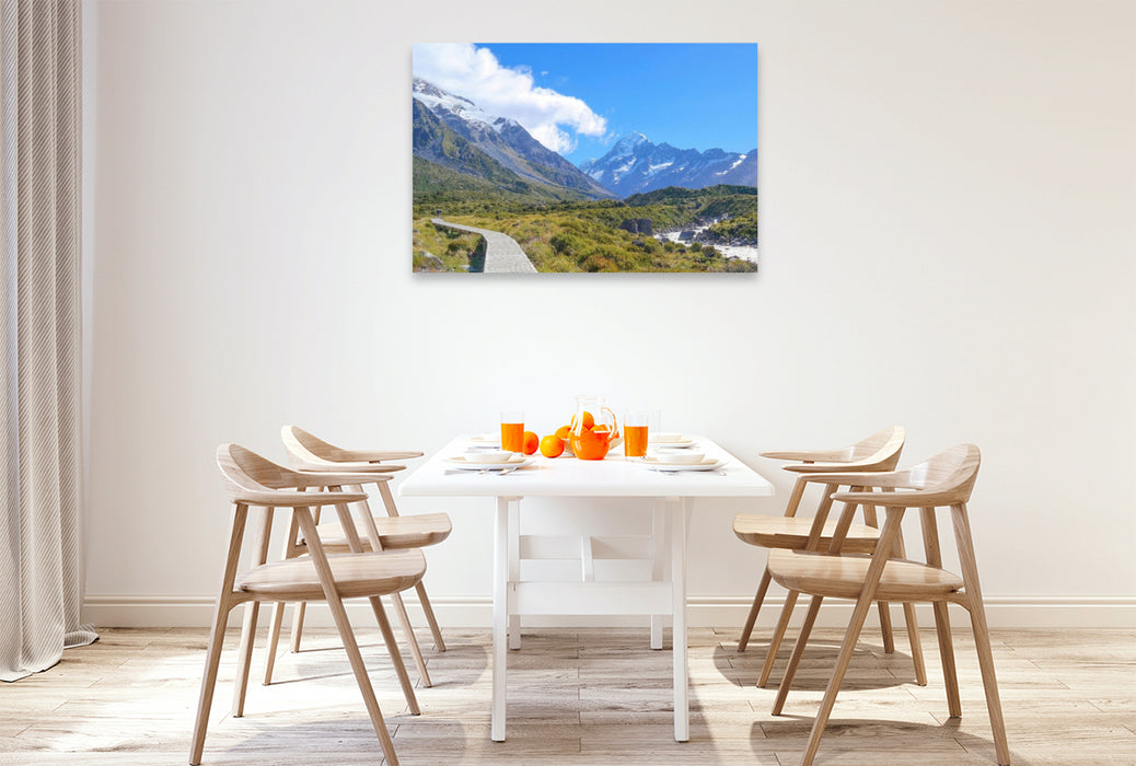 Premium Textil-Leinwand Mount-Cook-National Park, Hooker Valley Track