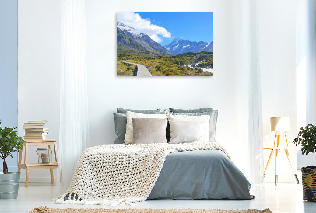Premium Textil-Leinwand Mount-Cook-National Park, Hooker Valley Track