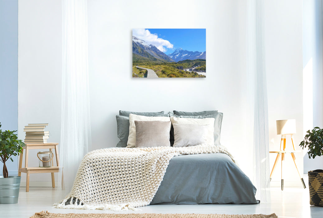 Premium Textil-Leinwand Mount-Cook-National Park, Hooker Valley Track