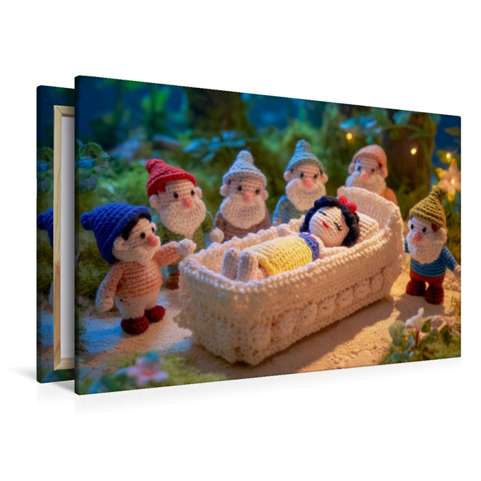 Premium Textil-Leinwand Schneewittchen und die sieben Zwerge