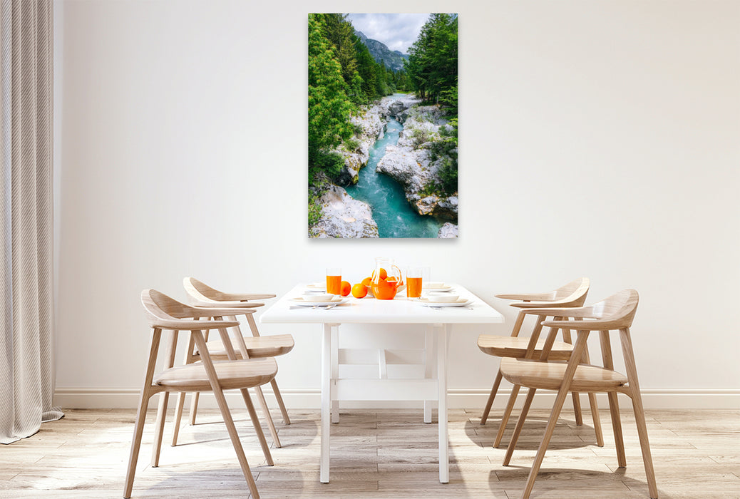 Premium Textil-Leinwand Soča Tal