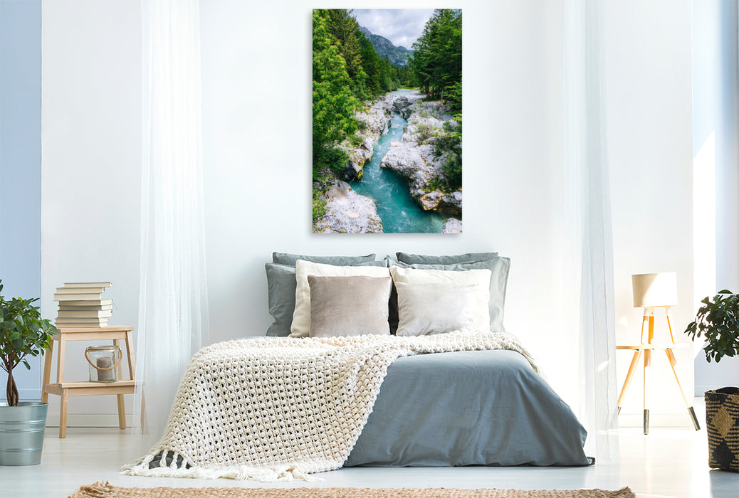 Premium Textil-Leinwand Soča Tal