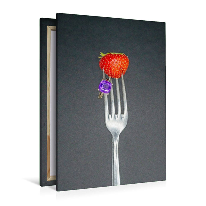 Premium Textil-Leinwand Der Amethyst mit Erdbeere
