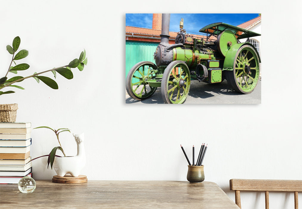 Premium Textil-Leinwand Dampftraktor Aveling u. Porter, Herstellungsort Rochester, Verbundmaschine, Gewicht 10t.