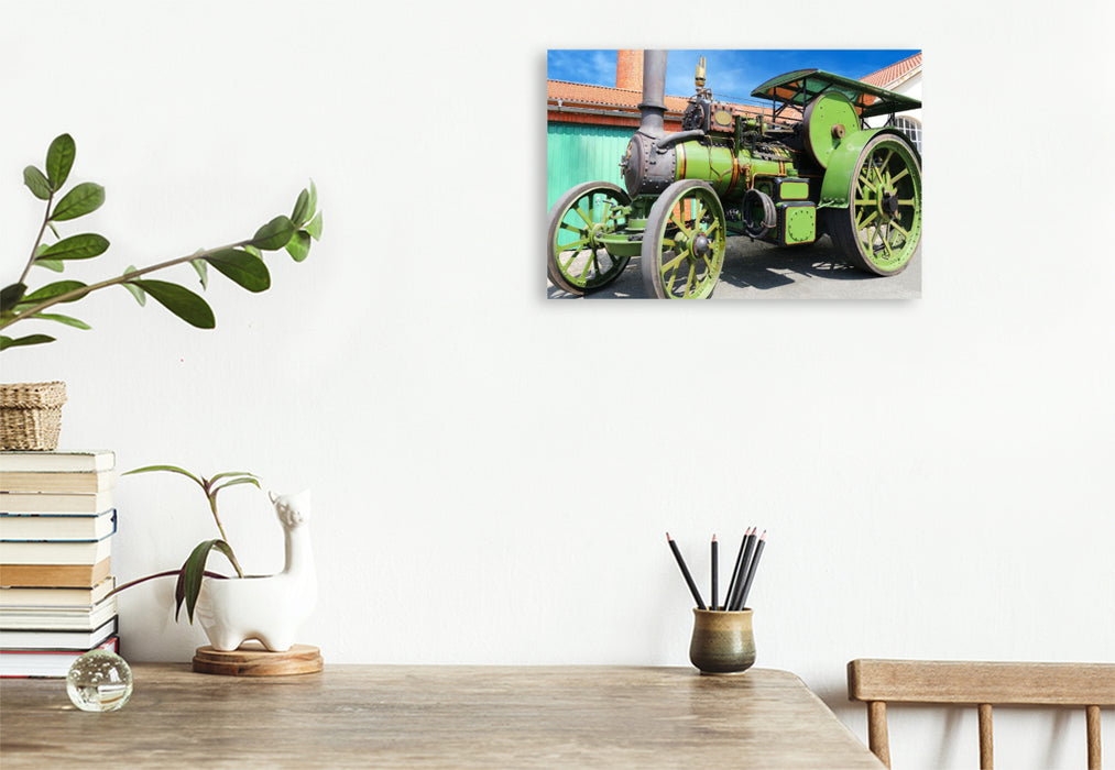 Premium Textil-Leinwand Dampftraktor Aveling u. Porter, Herstellungsort Rochester, Verbundmaschine, Gewicht 10t.