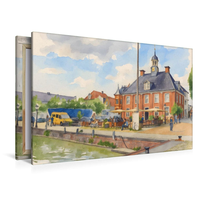 Premium Textil-Leinwand Hafenpromenade Leer