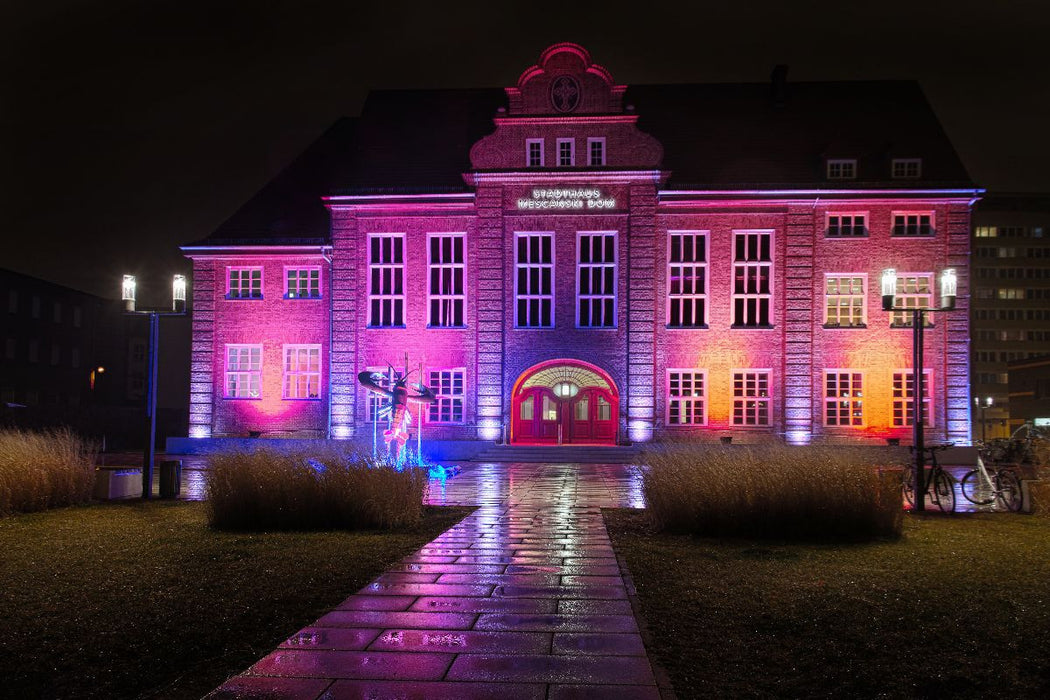 Premium Textil-Leinwand Das Cottbuser Stadthaus