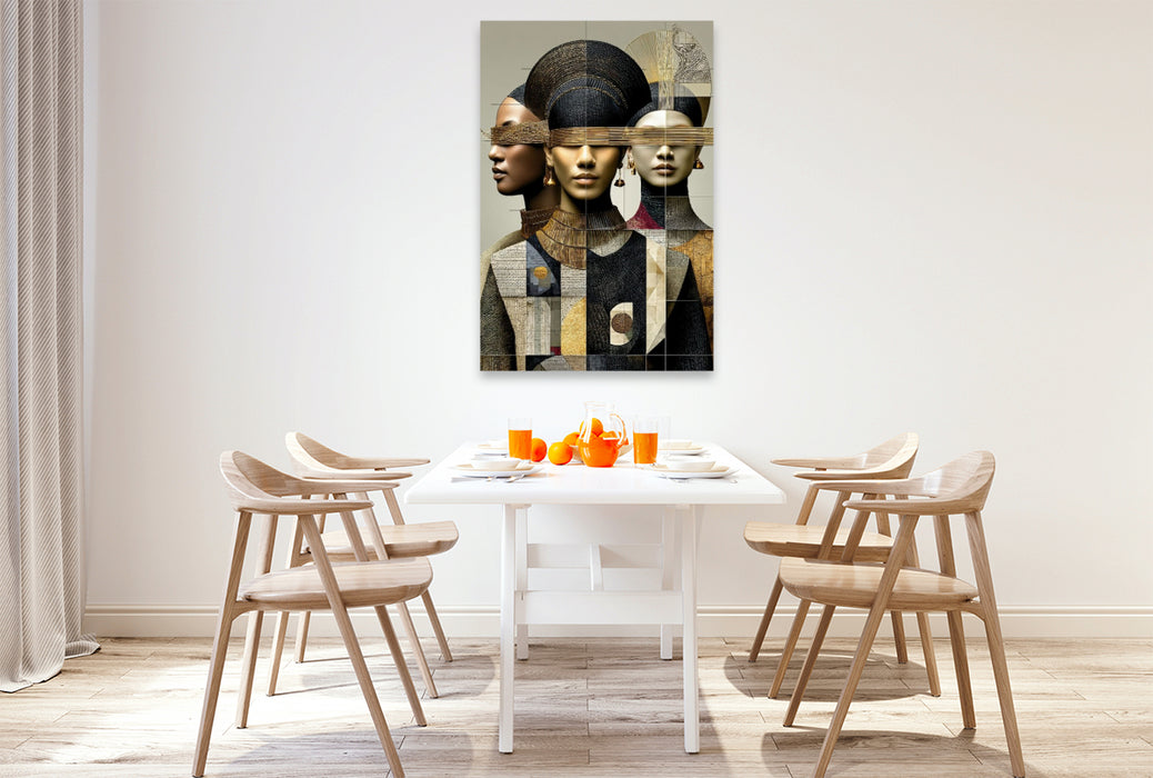 Premium Textil-Leinwand Eleganz in Draht