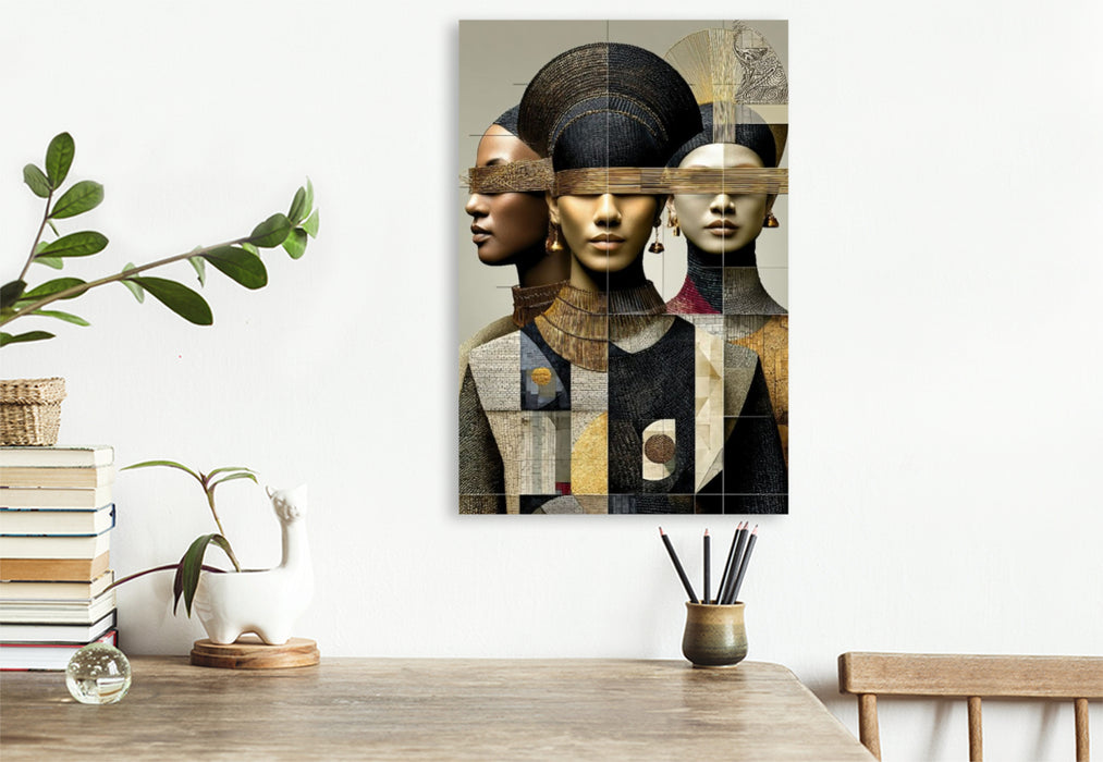 Premium Textil-Leinwand Eleganz in Draht