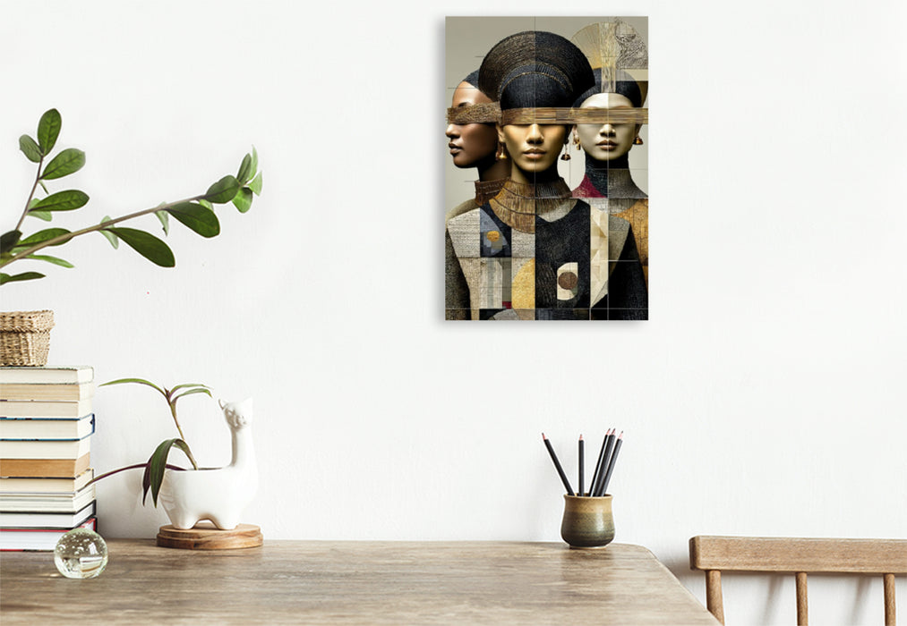 Premium Textil-Leinwand Eleganz in Draht