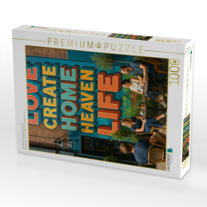 Tiefe Worte - Mural Graffiti in einem Cafe - CALVENDO Foto-Puzzle'