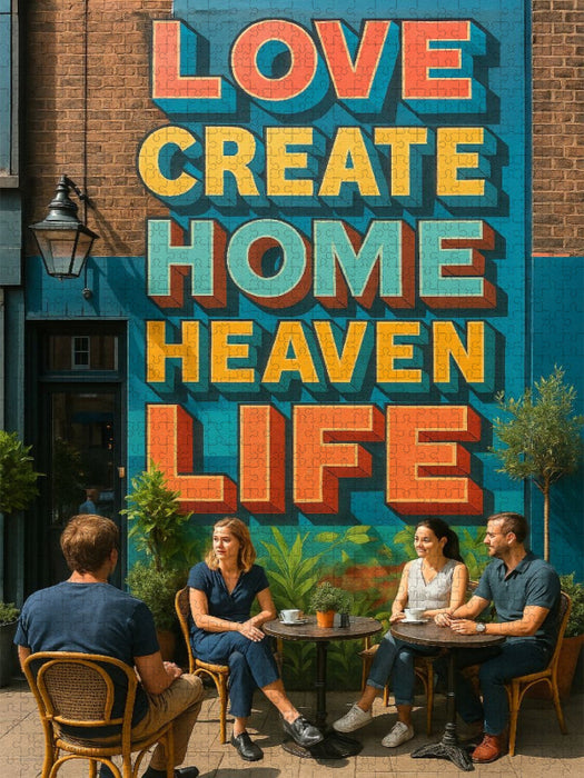 Tiefe Worte - Mural Graffiti in einem Cafe - CALVENDO Foto-Puzzle'