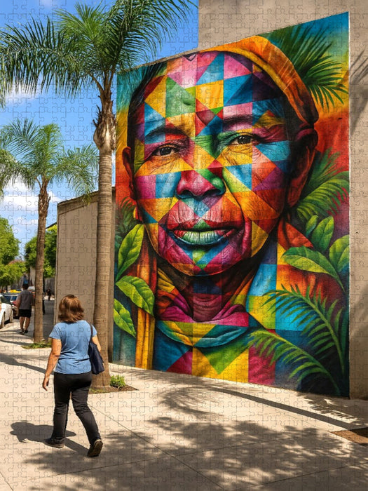 Farbenfrohe Blicke - Mosaik Mural - CALVENDO Foto-Puzzle'