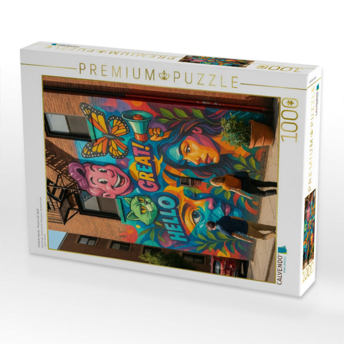 Fröhliche Wände - Mural in der Stadt - CALVENDO Foto-Puzzle'