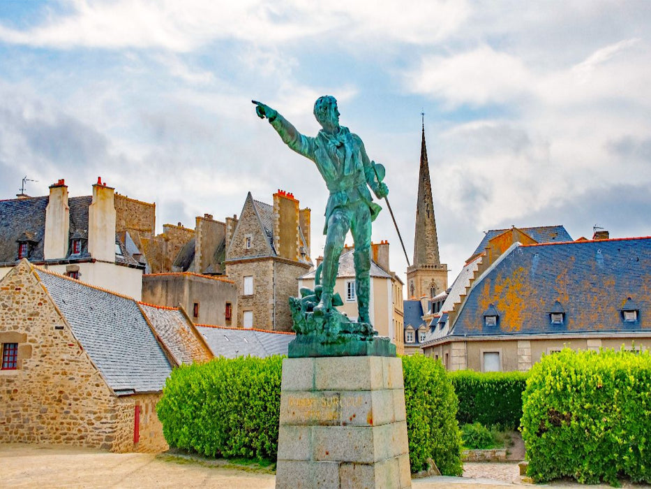 Statue Robert Surcouf, Saint Malo, Bretagne, Frankreich - CALVENDO Foto-Puzzle'