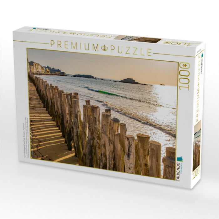 Sonnenuntergang, Saint Malo, Bretagne, Frankreich - CALVENDO Foto-Puzzle'