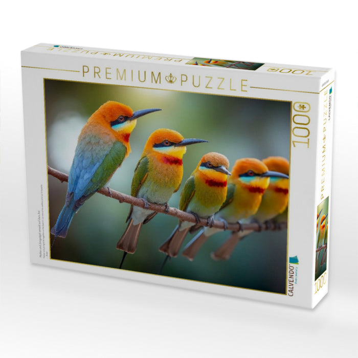 Mutter und Jungvögel vereint auf dem Ast - CALVENDO Foto-Puzzle'