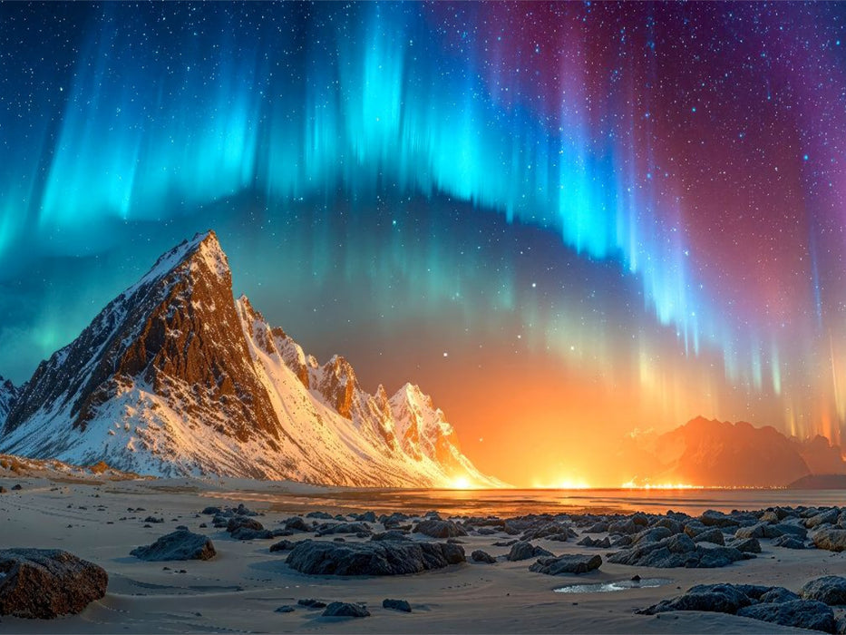 Wo Himmel und Erde im Polarlicht verschmelzen - CALVENDO Foto-Puzzle'