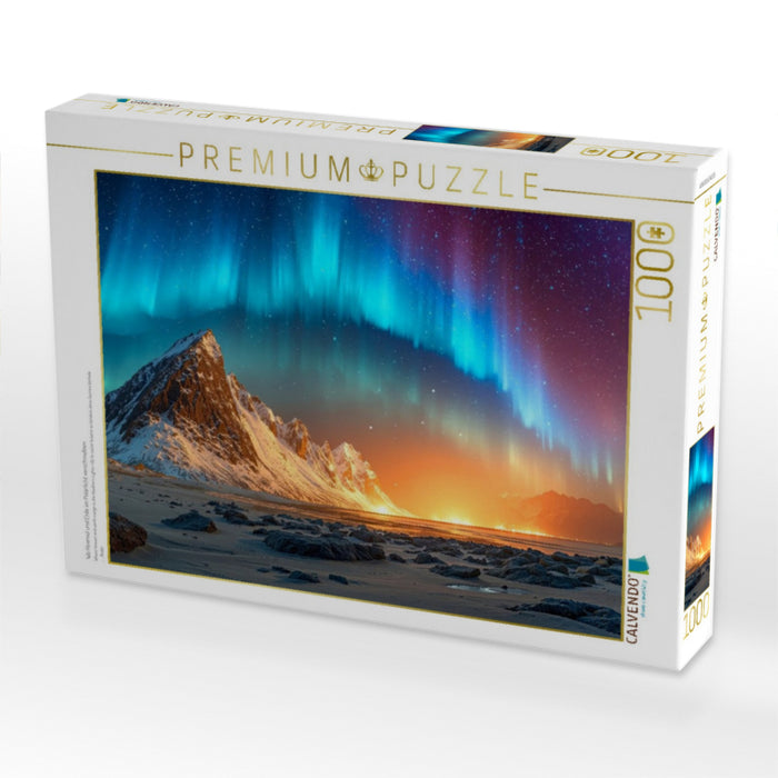 Wo Himmel und Erde im Polarlicht verschmelzen - CALVENDO Foto-Puzzle'