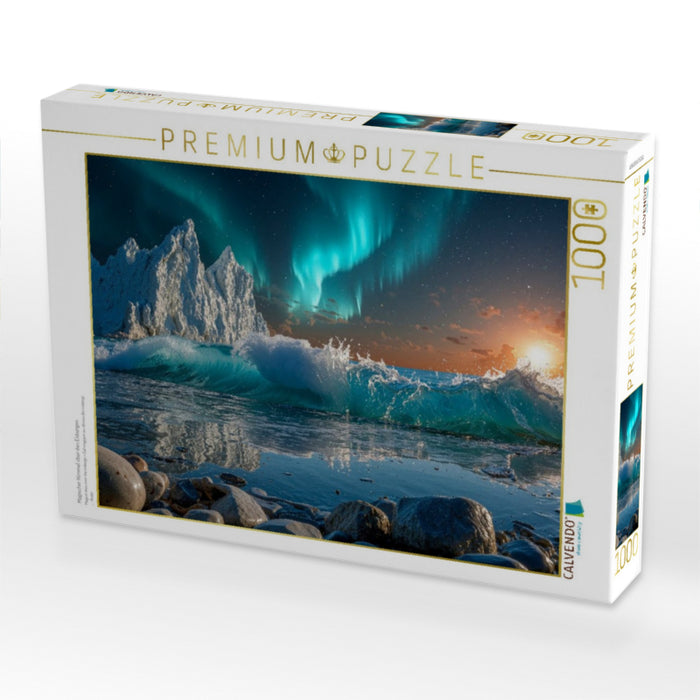 Magischer Himmel über den Eisbergen - CALVENDO Foto-Puzzle'