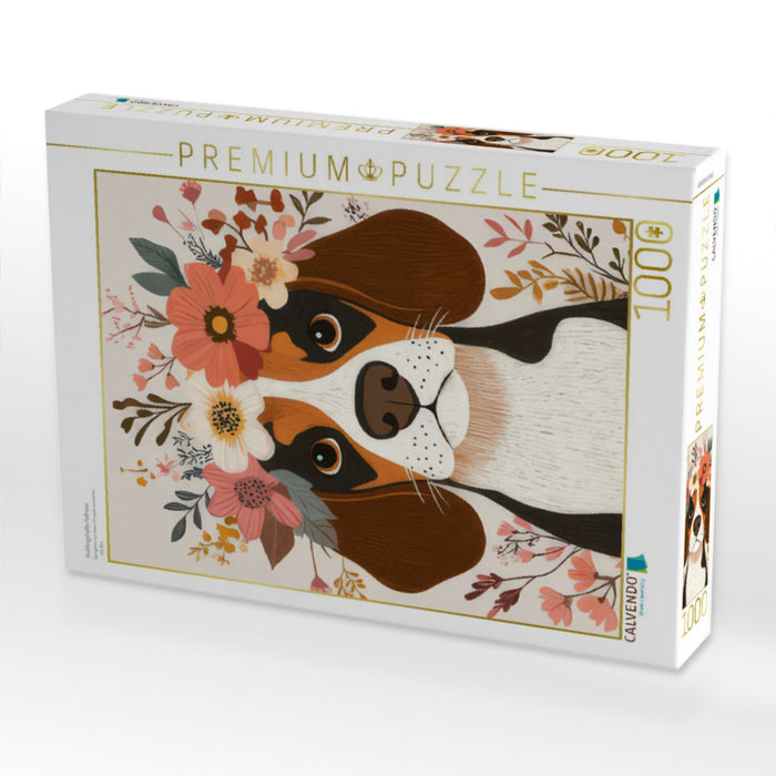 Frühlingshafte Fellnase - CALVENDO Foto-Puzzle'