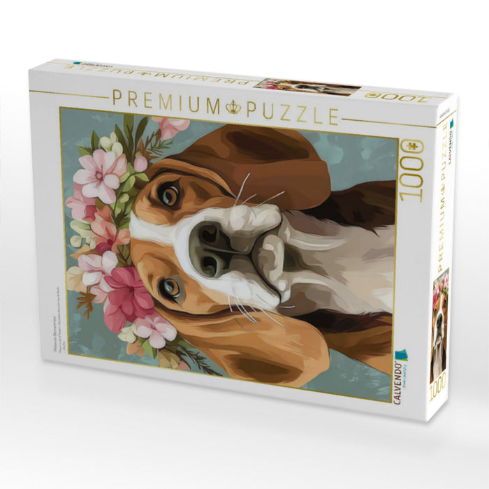 Pfoten im Blumenmeer - CALVENDO Foto-Puzzle'