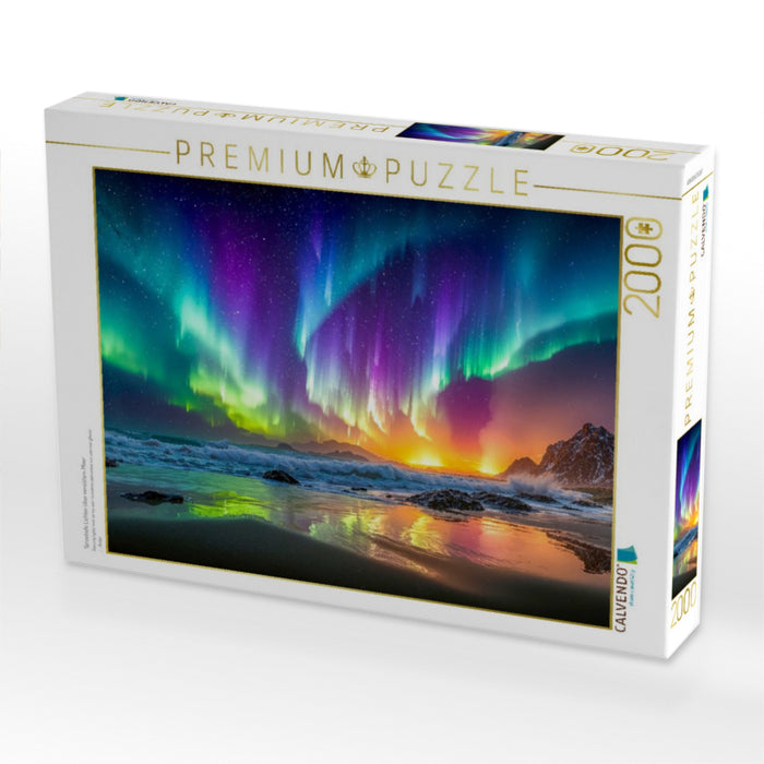 Tänzelnde Lichter über vereistem Meer - CALVENDO Foto-Puzzle'