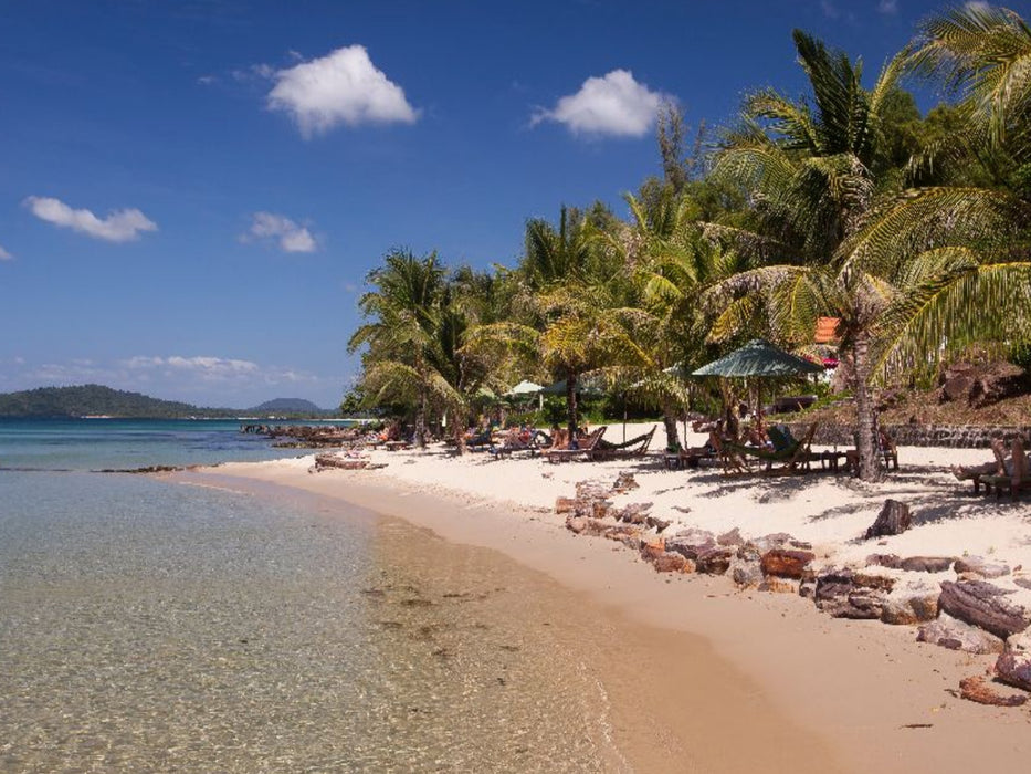 Palmenstrand am Eco Lodge - CALVENDO Foto-Puzzle'