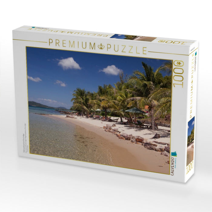 Palmenstrand am Eco Lodge - CALVENDO Foto-Puzzle'