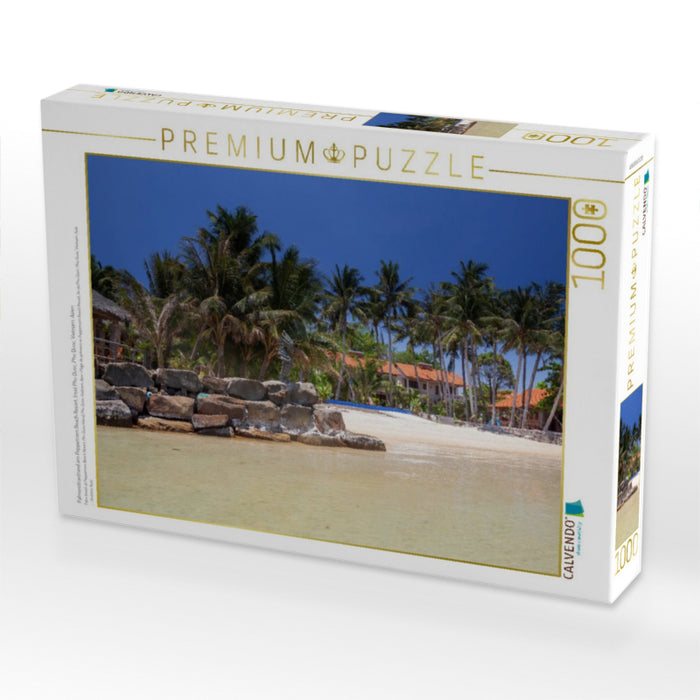 Palmenstrantrand am Peppercorn Beach Resort, Insel Phu Quoc, Phu Quoc, Vietnam, Asien - CALVENDO Foto-Puzzle'